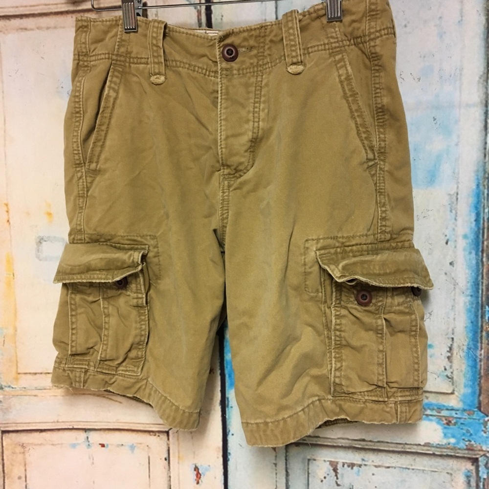 Vintage Hollister Khaki Cargo Shorts 28 - Picture 1 of 7